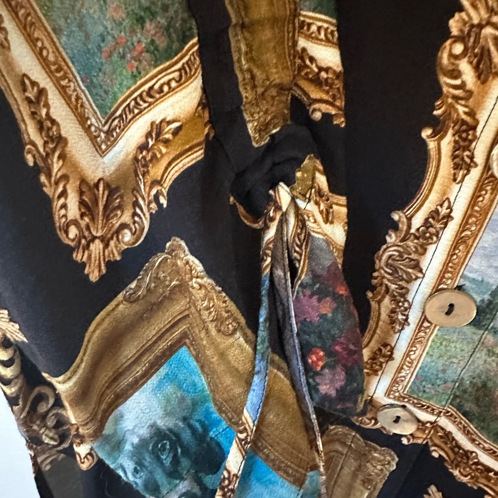 John Mark Black and Gold Art long sleeve blouse - Picture 5 of 16